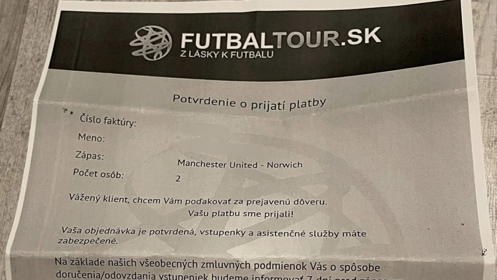 Voucher na futbalový zápas