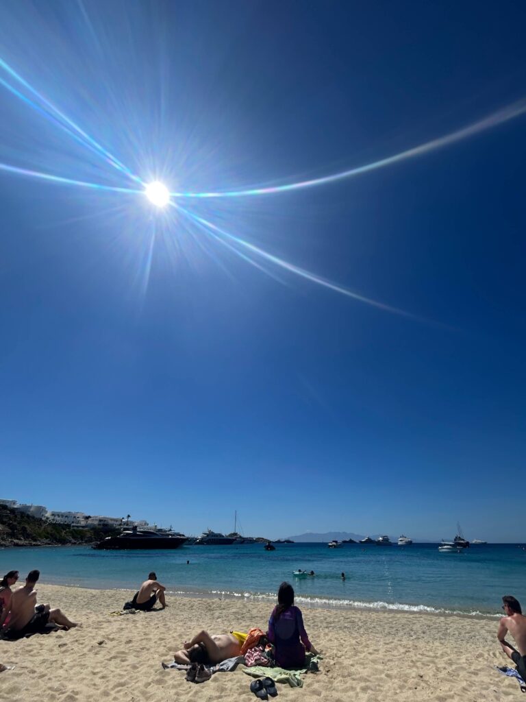 Psarou Beach.